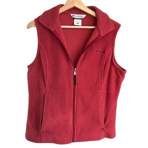 Columbia Women's Red Full-Zip Fleece Vest